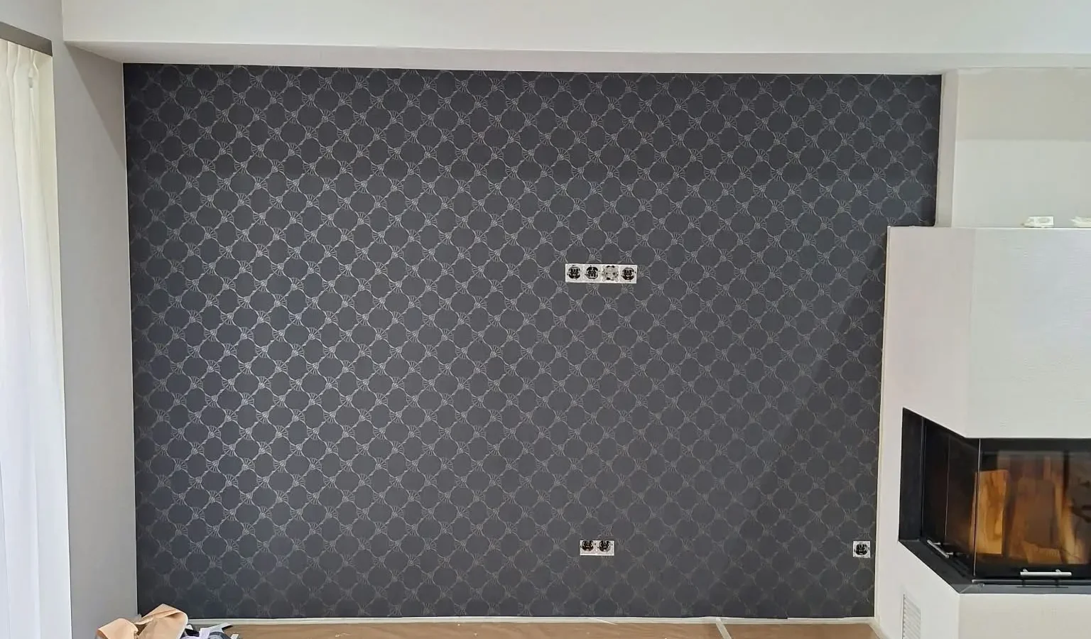 Exklusive Vliestapete Akzentwand Wohnzimmer Linz Meisterbetrieb